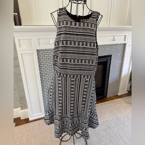 Black and white Loft a-line style dress